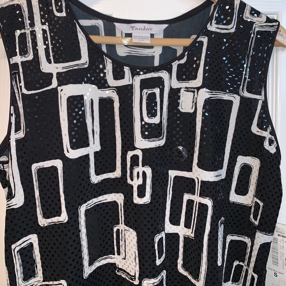 TanJay Geometrical Sequin Zip Up Business Casual Blazer & Tank Top Set Small - Picture 7 of 9